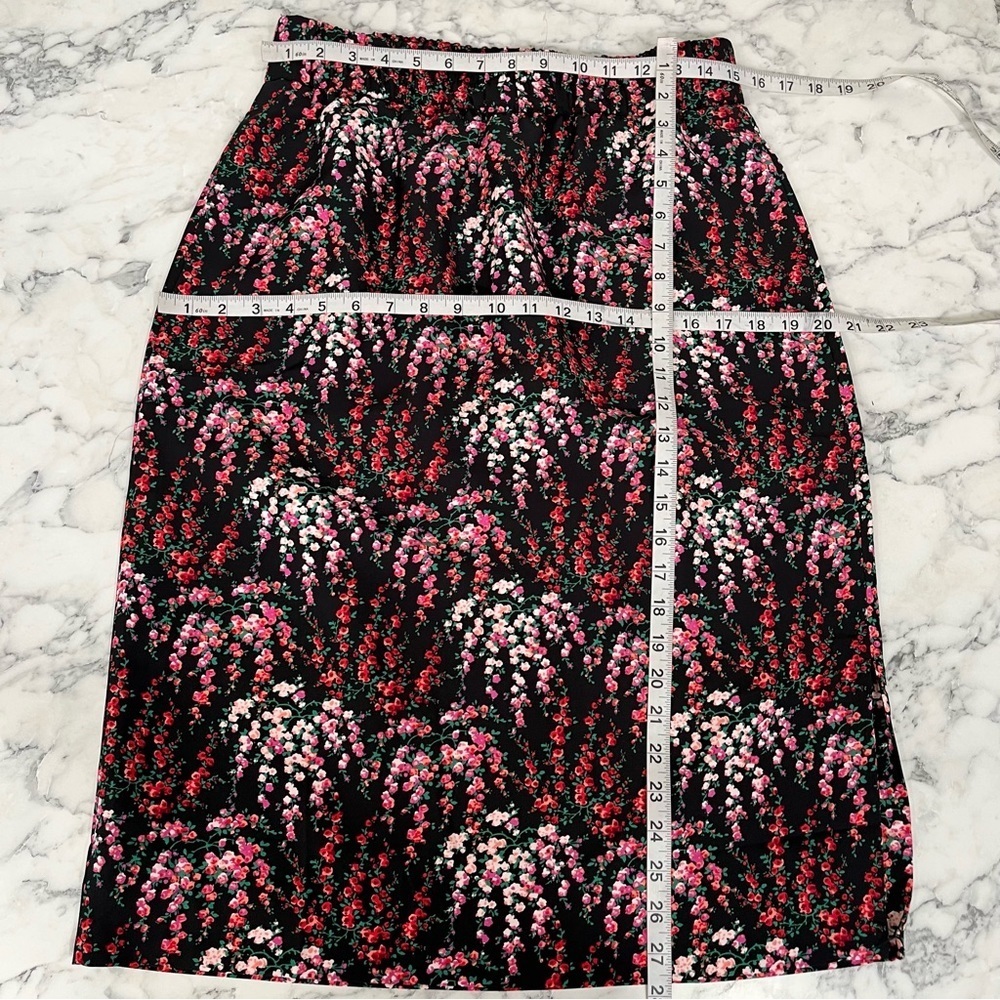 J.Crew BA844 Pull-On Pencil Skirt Pockets Black Pink Floral Small - Picture 6 of 9